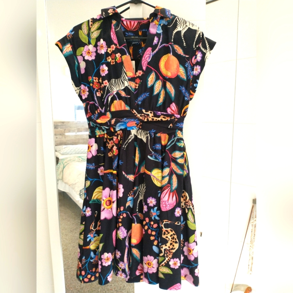 Ma Eve by Anthropologie colorful safari print dress size 0 NWT